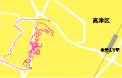 神奈川県川崎市高津区のメディア便配達（ポスティング）におけるＧＰＳ記録